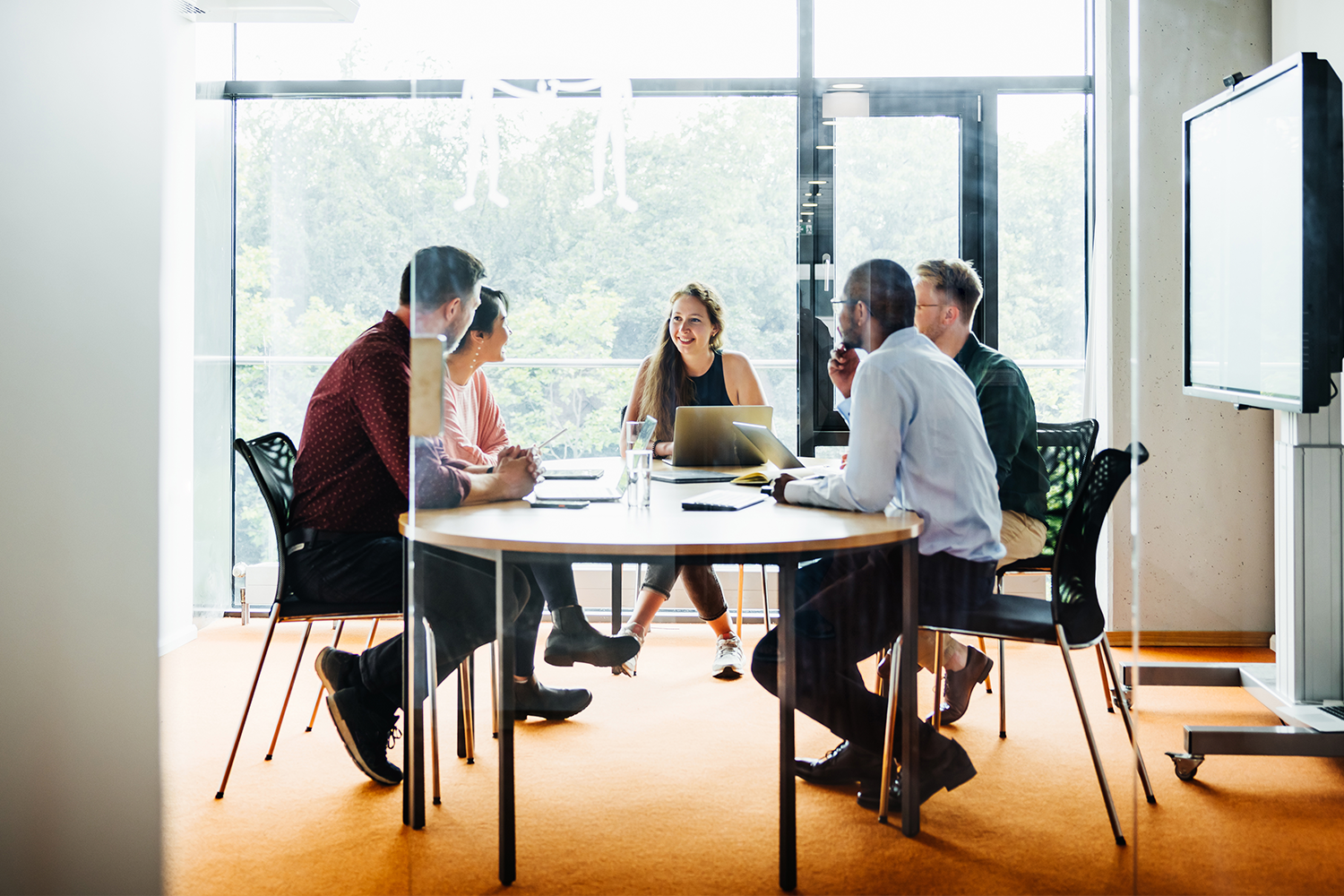 co-workers at conference table